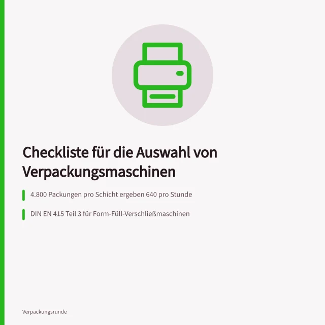 Verpackungsmaschine befüllt und verschließt Kartons auf einem Förderband in der Produktion. Checkliste für die Auswahl von Verpackungsmaschinen