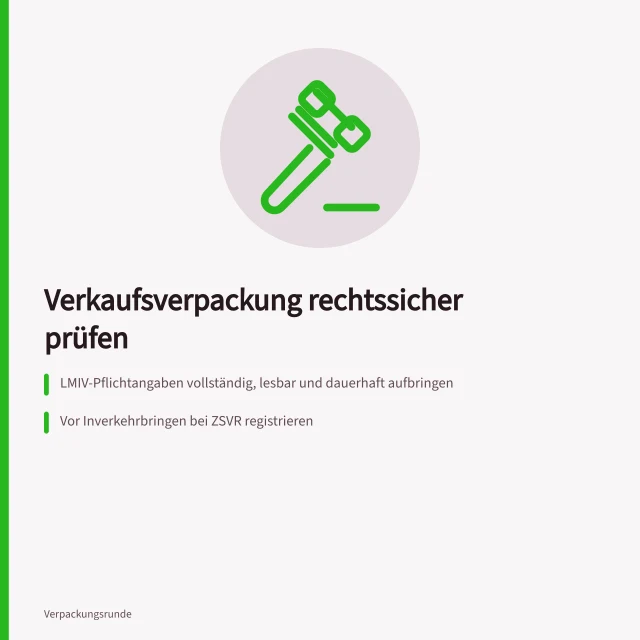 Checkliste zur rechtssicheren Kennzeichnung und Lizenzierung von Verkaufsverpackungen. Checkliste für die rechtssichere Verkaufsverpackung