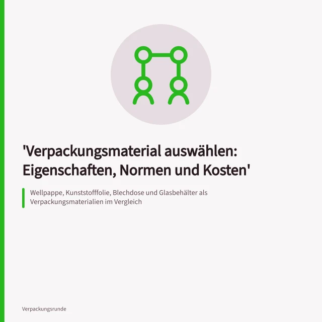 Wellpappe, Kunststofffolie, Blechdose und Glasbehälter als Verpackungsmaterialien im Vergleich. Verpackungsmaterial auswählen: Eigenschaften, Normen und Kosten