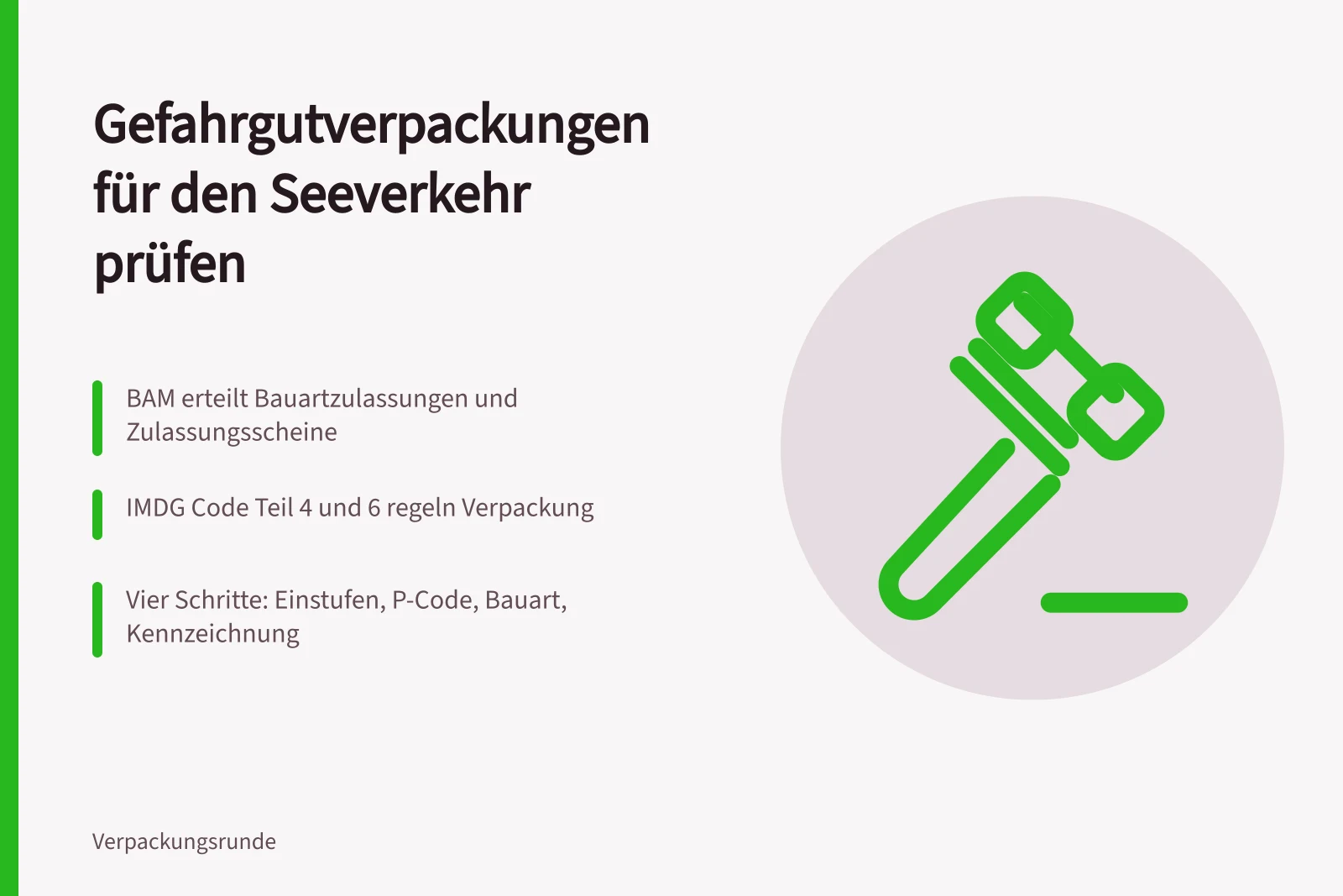 Gefahrgutverpackung mit Zulassungsschein und IMDG-Code für Seeverkehr