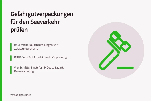Gefahrgutverpackung mit Zulassungsschein und IMDG-Code für Seeverkehr. Wer prüft Gefahrgutverpackungen für den Seeverkehr?